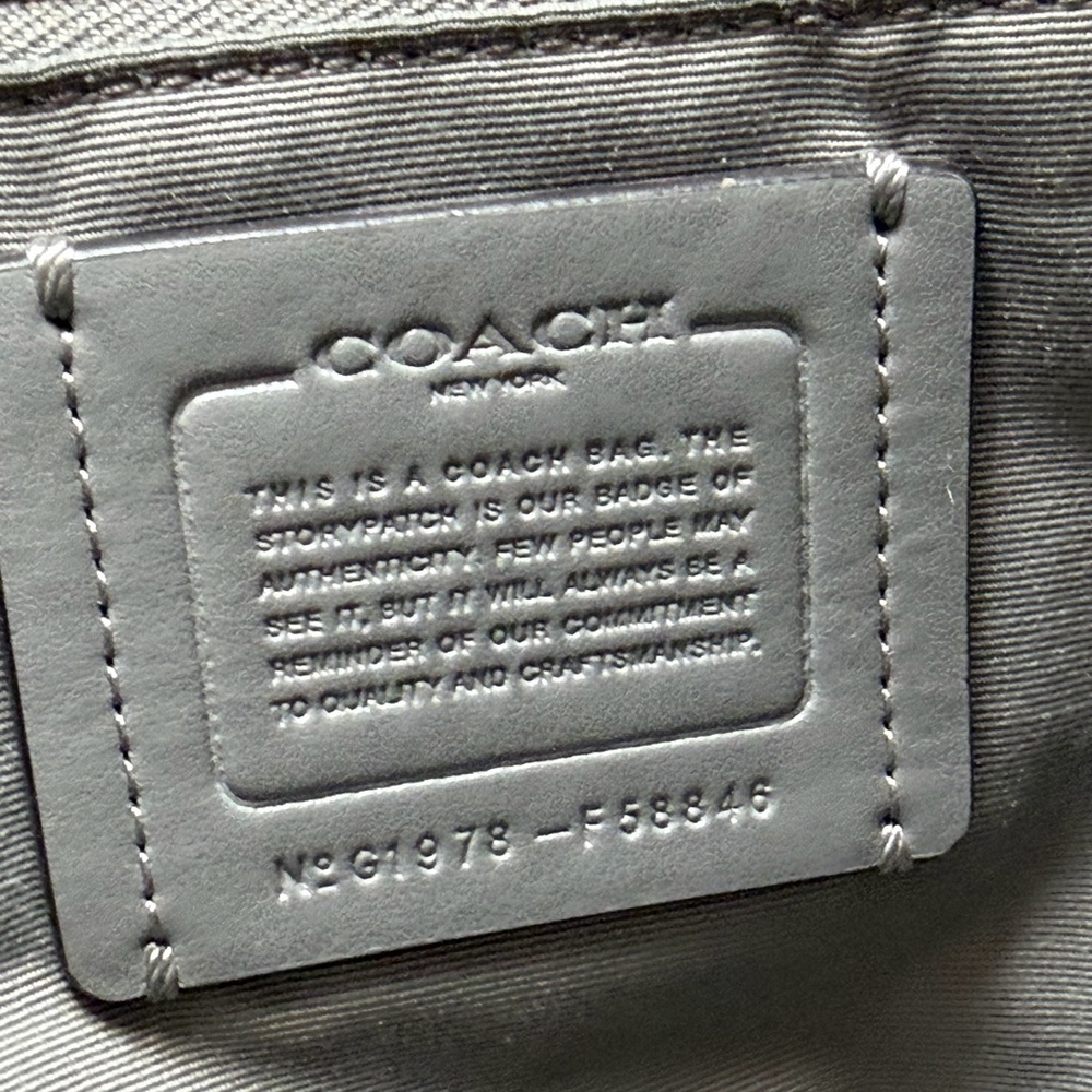 Coach City Zip Tote Grey Crossgrain Leather #58846 Work Bag - Picture 3 of 11